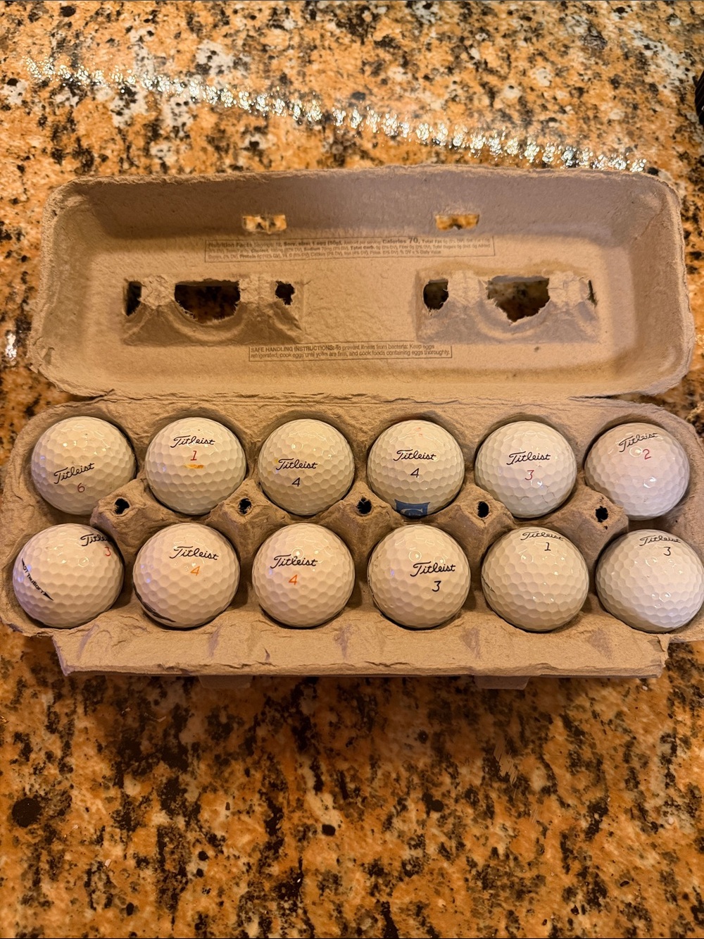 Titleist White Golf Balls in Cardboard Tray
